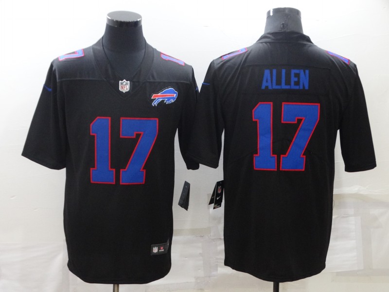 Men's Buffalo Bills #17 Josh Allen Black Jersey